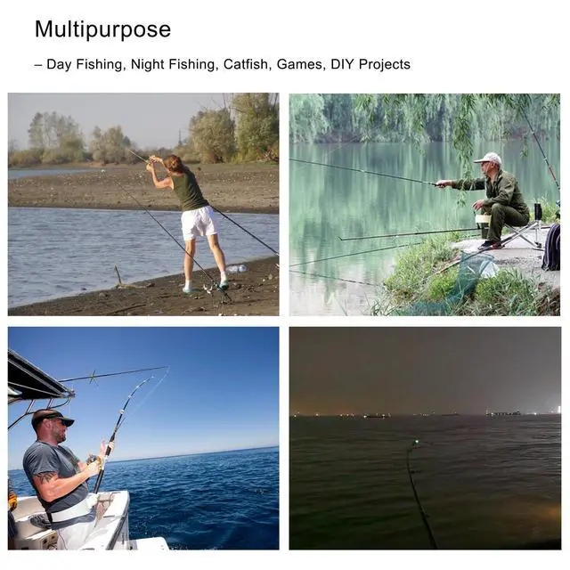 Alt view image 6 of 6 - Fishing Bells with Lights 20 Pcs LED Night Fishing Lights 10 Pcs Fishing Rod Bait Alarm Bell Night Fishing Accessories Bait Alarm Bell Rod Clip Tip for Fishing(Green)