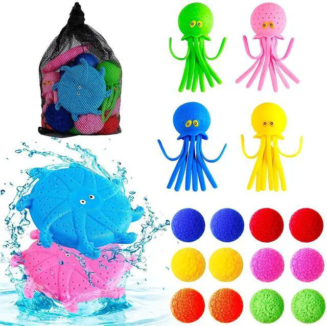 Main image of 18 Pcs Reusable Water Balloons for Kids - Quick Fill Water Toys for Toddler Pool Toys, Summer Outdoor Games pool toys for kids ages 4-12 with Refillable Water Balls