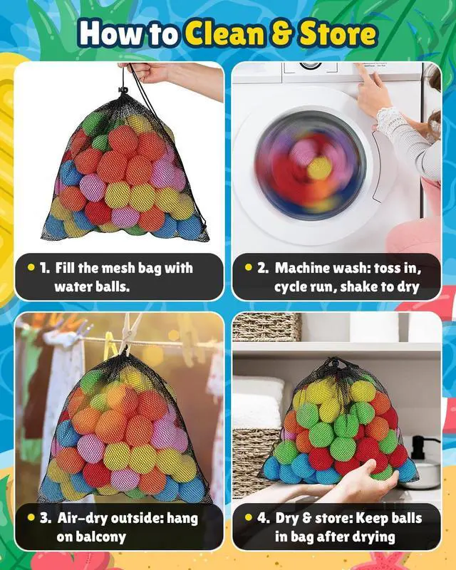 Alt view image 5 of 6 - 18 Pcs Reusable Water Balloons for Kids - Quick Fill Water Toys for Toddler Pool Toys, Summer Outdoor Games pool toys for kids ages 4-12 with Refillable Water Balls