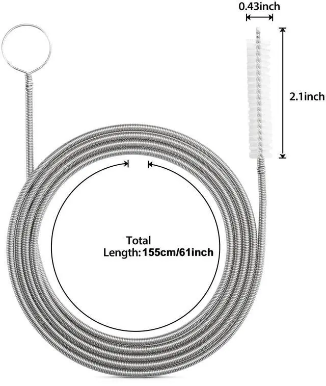 Alt view image 6 of 6 - Long Drain Brush Flexible Feeding Tube Brush Slim Cleaning Brush Hose Pipe Brush