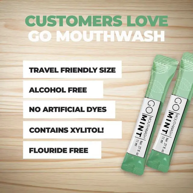 Alt view image 5 of 6 - GO Travel Size Mouthwash Packets Individual Mini Single Packets for Fresh Breath - TSA Compliant - Smart Packet Design to Reduce Travel Bottle Waste. Alcohol-Free.
