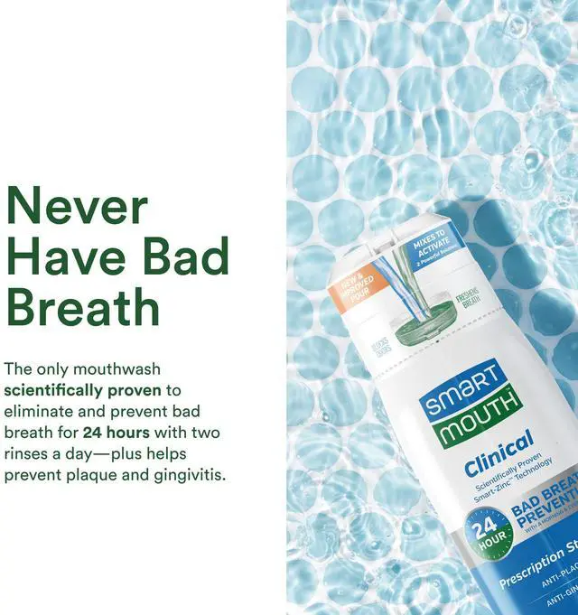 Alt view image 5 of 7 - Clinical Zinc Activated Mouthwash - Anti-Plaque & Anti-Gingivitis for Healthy Gum Support - All-Day Fresh Breath - Alcohol-Free, Sugar-Free, & Gluten-Free - Clean Mint - 16 fl oz (2 Pack)
