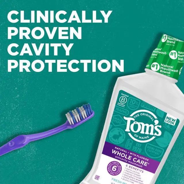 Alt view image 2 of 7 - Whole Care Natural Fluoride Mouthwash, Fresh Mint, 16 Oz (Pack of 3) (Packaging May Vary)