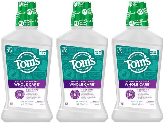Alt view image 7 of 7 - Whole Care Natural Fluoride Mouthwash, Fresh Mint, 16 Oz (Pack of 3) (Packaging May Vary)