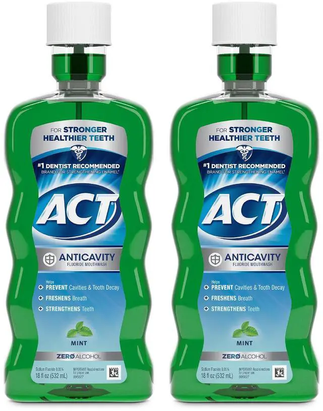 Main image of Anticavity Fluoride Mouthwash with Zero Alcohol, Prevents Cavities, Freshens Breath & Strengthens Teeth, Mint Flavor, 18 fl. oz., 2 pk