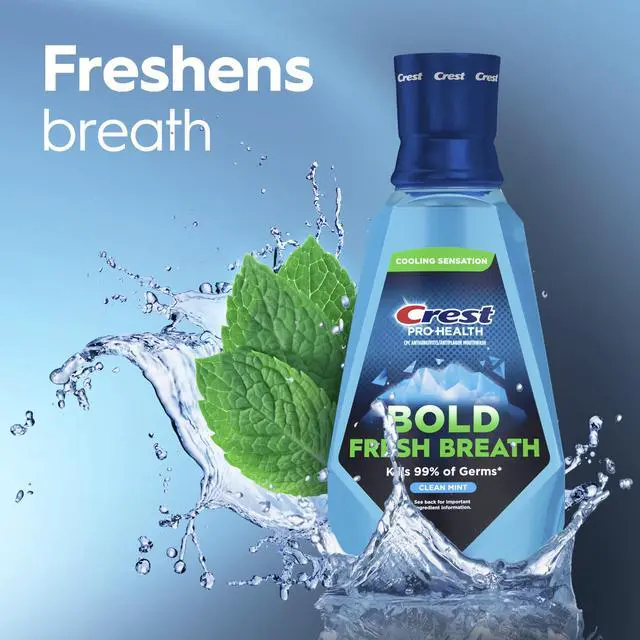 Alt view image 6 of 7 - Mouthwash Pro-Health Bold Fresh Breath, 99% Germ Kill, Antigingivitis & Antiplaque, Clean Mint - 1 L (33.8 fl oz), Pack of 2