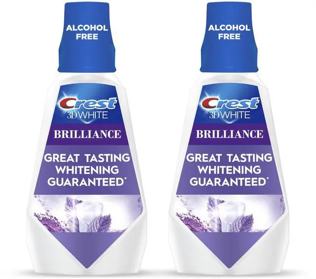 Main image of 3D White Mouthwash, Teeth Whitening for Adults, 1L, 2 Pack, Alcohol Free Mouth Rinse, Breath Freshener, Antibacterial, Antiseptic, Bad Breath Treatment, Peroxide Free, Clean Mint