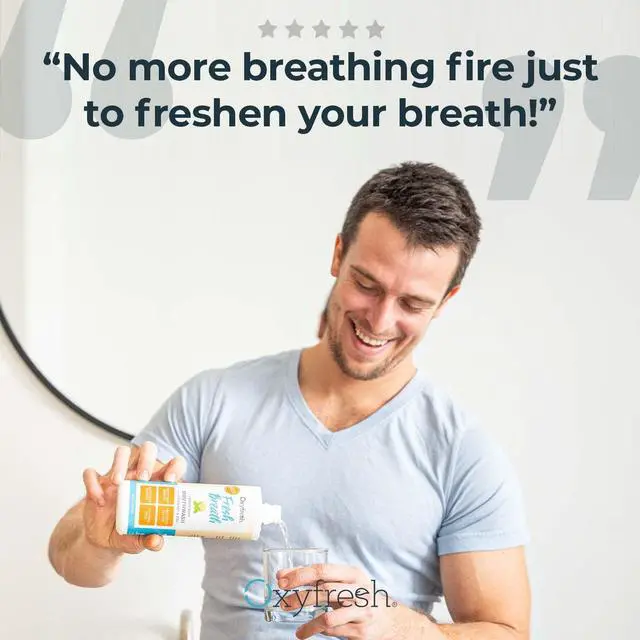 Alt view image 3 of 7 - Lemon Mint Fresh Breath Mouthwash Bad Breath Treatment SLS & Fluoride Free Alcohol Free, Gentle Nonburning with Xylitol & Essential Oils 16 Fl Oz