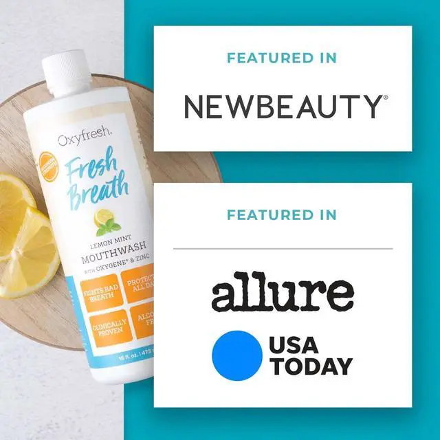 Alt view image 6 of 7 - Lemon Mint Fresh Breath Mouthwash Bad Breath Treatment SLS & Fluoride Free Alcohol Free, Gentle Nonburning with Xylitol & Essential Oils 16 Fl Oz