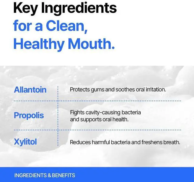 Alt view image 4 of 7 - 2-in-1 Foam Mouthwash & Toothpaste - Waterless Travel Size Oral Care, Portable Mouthwash Foam for Refreshing Breath, No Alcohol, Fluoride Free, Made in Korea 50 mL / 1.69 fl oz