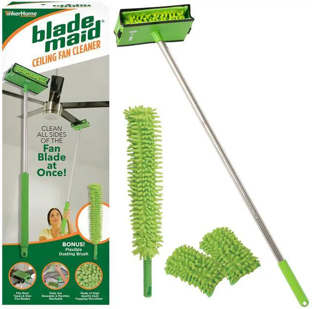 Main image of Ceiling Fan Blade Cleaner & Duster | Extendable Pole for High Ceilings, Moldings, Blinds, Walls & Cars, Corner Cleaning Tool, with Reusable Microfiber Pads | Size 3 feet (Pack of 1)
