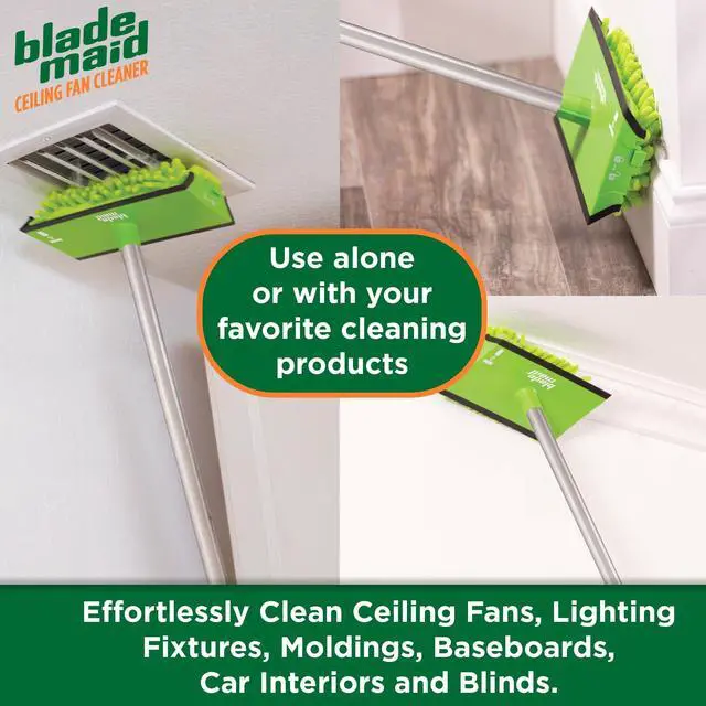 Alt view image 5 of 7 - Ceiling Fan Blade Cleaner & Duster | Extendable Pole for High Ceilings, Moldings, Blinds, Walls & Cars, Corner Cleaning Tool, with Reusable Microfiber Pads | Size 3 feet (Pack of 1)