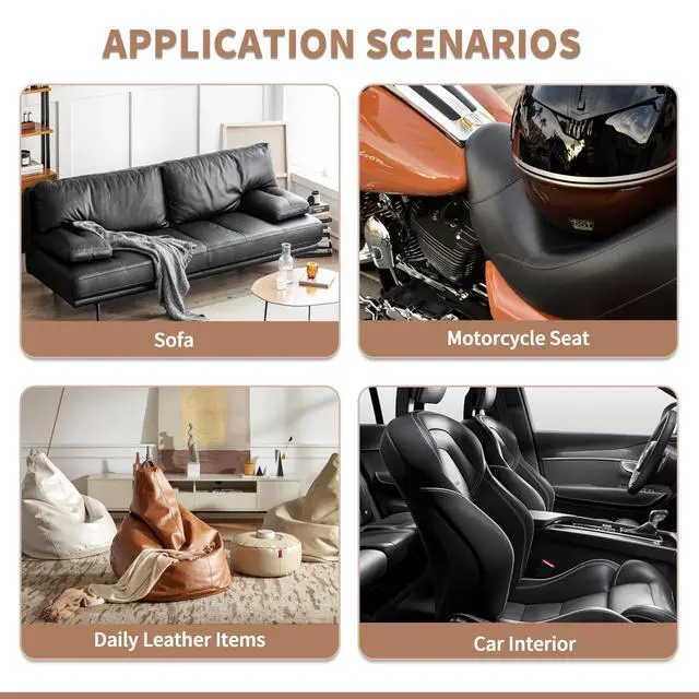 Alt view image 5 of 6 - Leather Repair Patch, Self-Adhesive Couch Patch, Multicolor Available Scratch Leather 16X60 Inch Peel and Stick for Sofas, Car Seats (Ink Black)