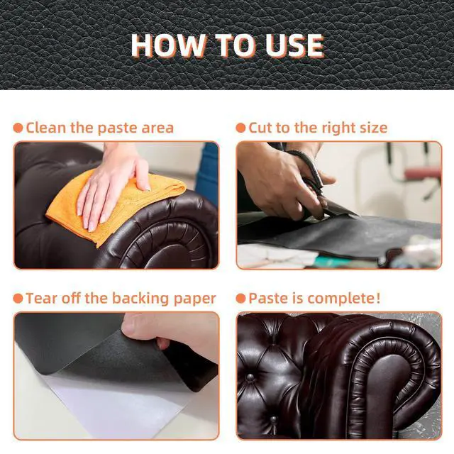 Alt view image 6 of 7 - Large Leather Repair Patch 17.3x78.7 inch Repair Tape Self-Adhesive for Furniture Sofas Car Seats Chair Couches Handbags Jackets Decorative Home Hotel Wall (Dark Coffee)