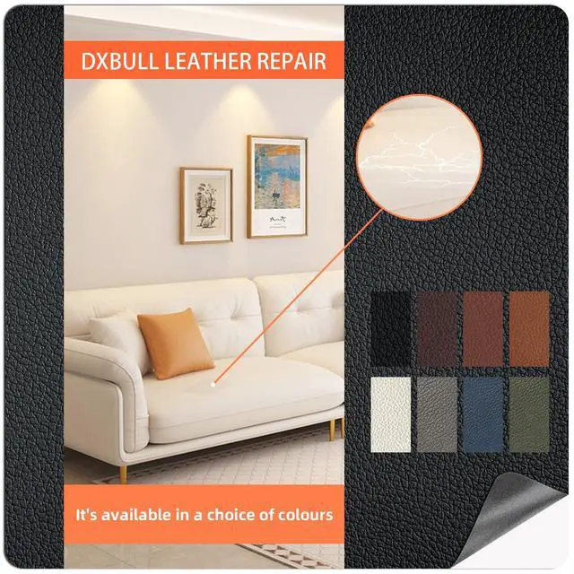 Alt view image 5 of 7 - Large Leather Repair Patch 17.3x78.7 inch Repair Tape Self-Adhesive for Furniture Sofas Car Seats Chair Couches Handbags Jackets Decorative Home Hotel Wall (Dark Coffee)