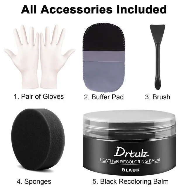 Alt view image 6 of 7 - Black Leather Recoloring Balm, Leather Color Restorer Conditioner, Leather Repair Kits for Vinyl Furniture, Sofa, Car Seats, Shoes - Repair Leather Color on Faded & Scratched Leather Couches