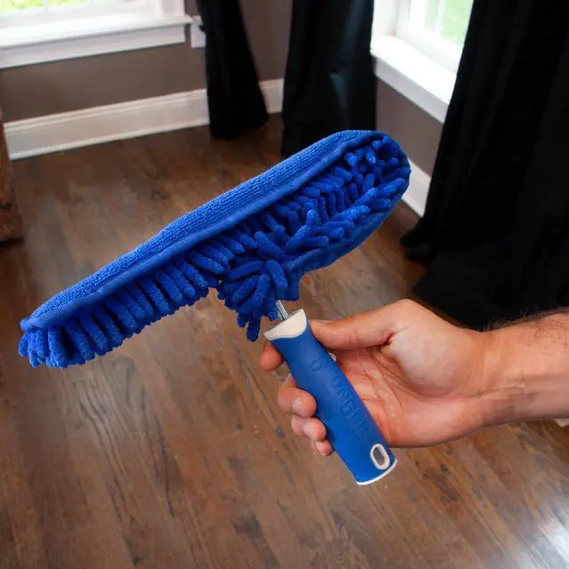 Alt view image 2 of 6 - Connect and Clean Microfiber Ceiling Fan Duster, Household Cleaning Supplies to Trap Dust and Dirt, Reusable and Machine Washable Sleeve, Compatible with Threaded Poles for Higher Access