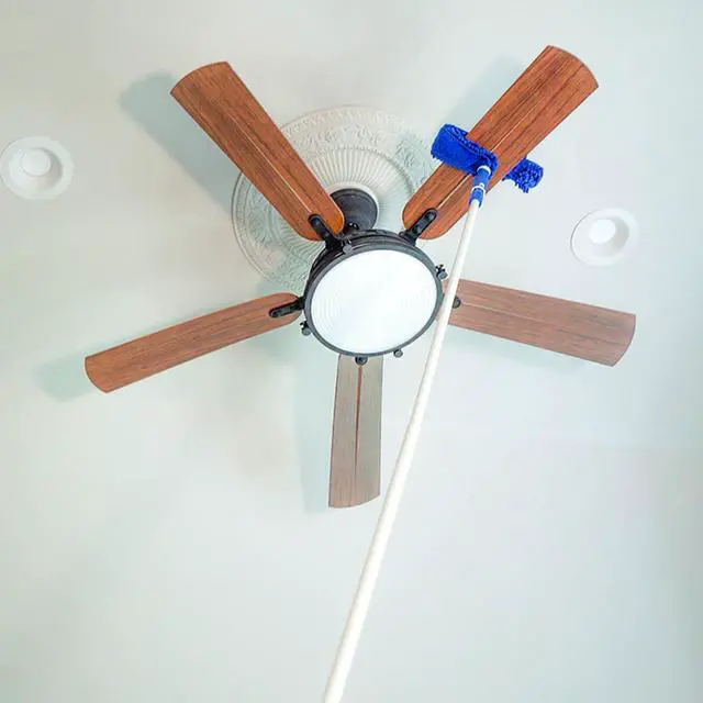 Alt view image 6 of 6 - Connect and Clean Microfiber Ceiling Fan Duster, Household Cleaning Supplies to Trap Dust and Dirt, Reusable and Machine Washable Sleeve, Compatible with Threaded Poles for Higher Access