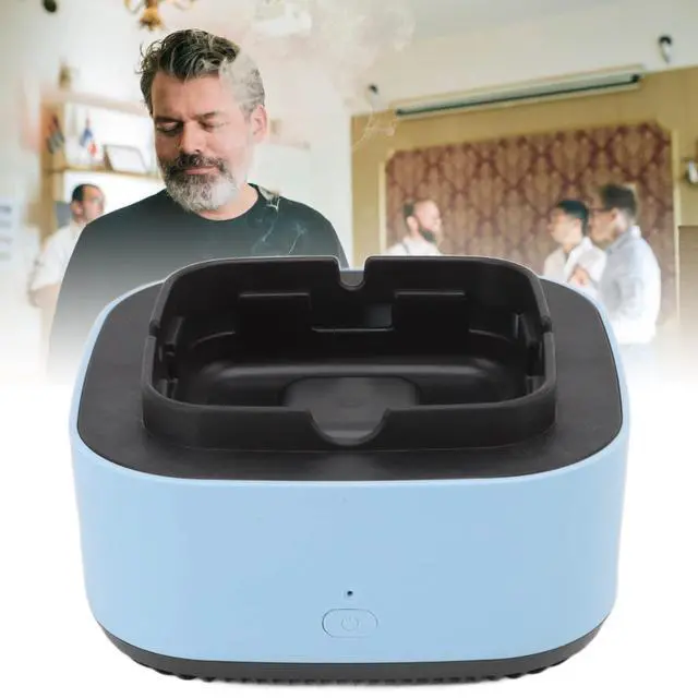 Alt view image 2 of 7 - Smokeless Ashtray, Air Suction Structure One Button Operation ABS Multifunctional Ash Tray Electronic Ashtray Widely Applicable Negative Ion Air Fresher for Business (Blue)