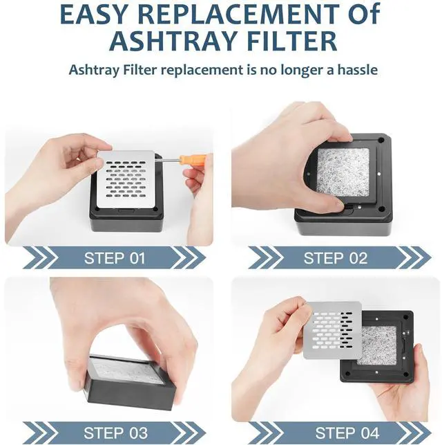 Alt view image 4 of 7 - Smokeless Ashtray Replacement Filter Element, Filter (4Pack)