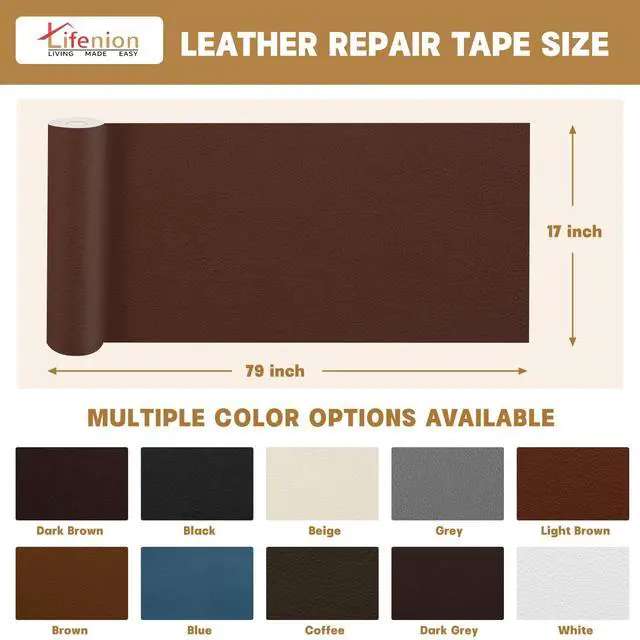 Alt view image 2 of 7 - Leather Repair Patch, 17X79 Inch Self Adhesive Leather Repair Tape, Large Vinyl Patch Kit for Couches, Sofa, Furniture, Car Seats, Office Chairs, Cabinets, HandbagsBlack, 17X79 Inch