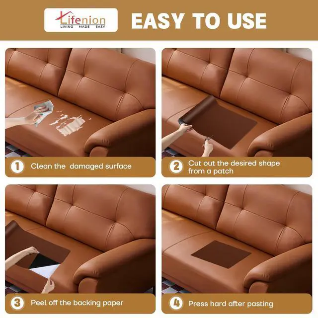 Alt view image 5 of 7 - Leather Repair Patch, 17X79 Inch Self Adhesive Leather Repair Tape, Large Vinyl Patch Kit for Couches, Sofa, Furniture, Car Seats, Office Chairs, Cabinets, HandbagsBlack, 17X79 Inch
