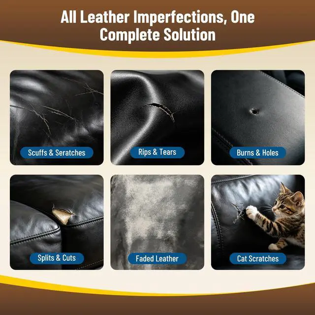Alt view image 6 of 7 - Leather Repair Kit, Vinyl Repair Kit for Car Seat, Couch & Furniture, Leather Filler & Scratch Repair for Auto Interior, Leather & Vinyl Restoration