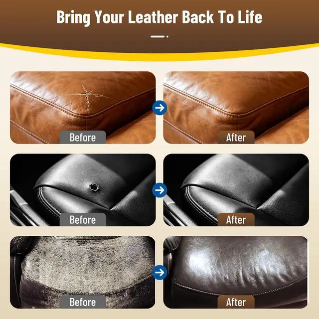 Alt view image 4 of 7 - Leather Repair Kit, Vinyl Repair Kit for Car Seat, Couch & Furniture, Leather Filler & Scratch Repair for Auto Interior, Leather & Vinyl Restoration