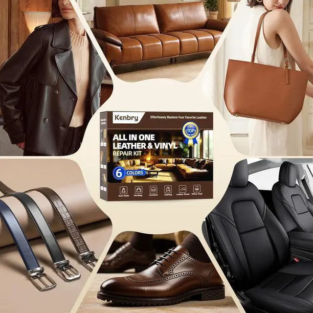 Alt view image 7 of 7 - Leather Repair Kit, Vinyl Repair Kit for Car Seat, Couch & Furniture, Leather Filler & Scratch Repair for Auto Interior, Leather & Vinyl Restoration