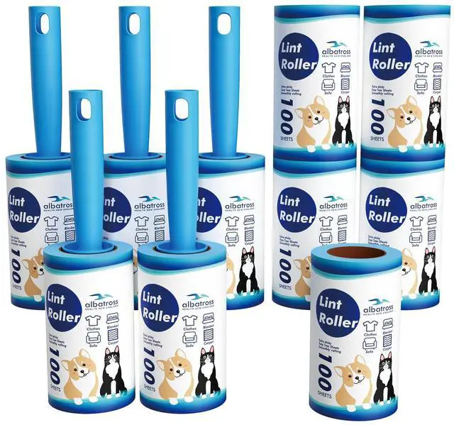 Main image of Extra Sticky Lint Roller, Mega Value Set 1000 Sheets for Pet Hair Removal, Dog and Cat Lint Remover for Clothes, Furniture, Carpet
