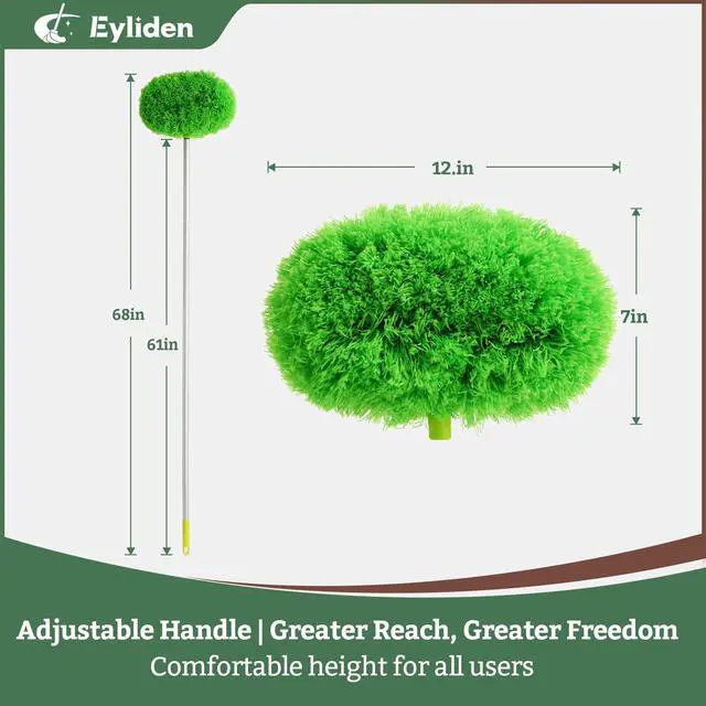 Alt view image 2 of 7 - 68" Adjustable Ceiling Fan Duster - 360° Dual-Sided Microfiber
