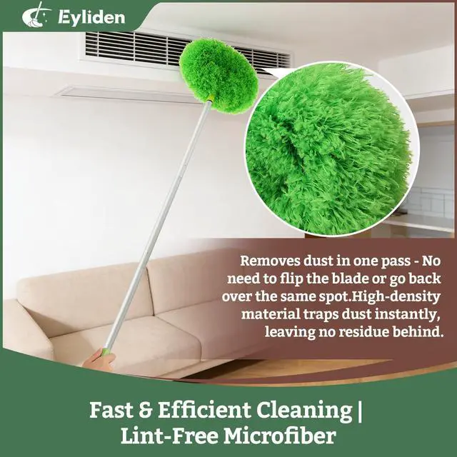 Alt view image 4 of 7 - 68" Adjustable Ceiling Fan Duster - 360° Dual-Sided Microfiber