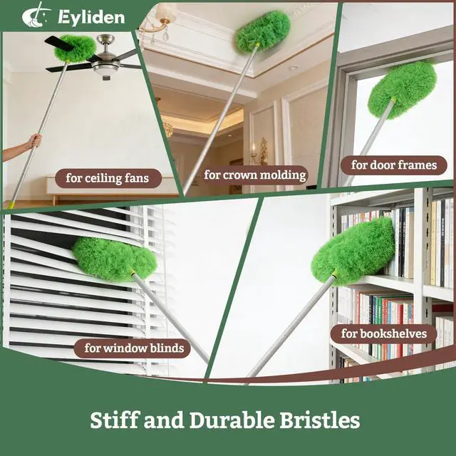 Alt view image 5 of 7 - 68" Adjustable Ceiling Fan Duster - 360° Dual-Sided Microfiber
