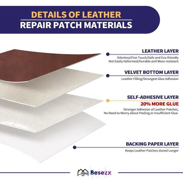 Alt view image 2 of 7 - Leather Repair Patch Tape Kit, Self Adhesive Leather Repair for Furniture, Couch, Sofa, Car Seats,Office Chair,Vinyl Repair Kit.30inx16in