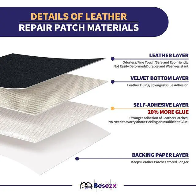 Alt view image 2 of 7 - Leather Repair Patch Tape Kit, Self Adhesive Leather Repair for Furniture, Couch, Sofa, Car Seats,Office Chair,Vinyl Repair Kit.30inx16in