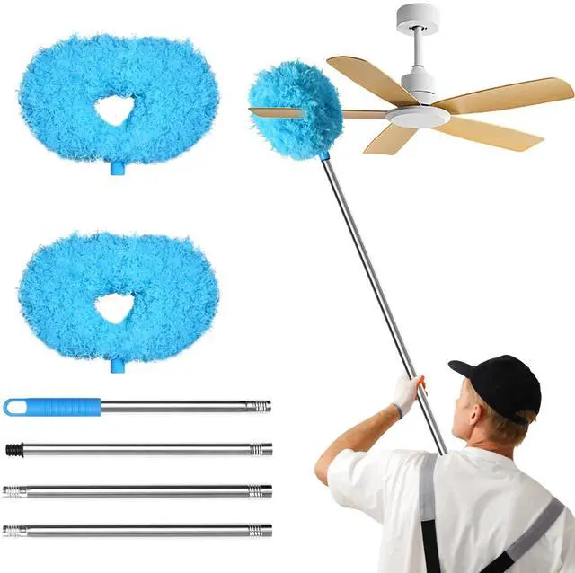 Main image of Ceiling Fan Cleaner Duster - Adjustable Duster with Extension Pole,Dusters for Cleaning Fan Blade, Walls and Cobweb (2Pcs Dusters/Blue)