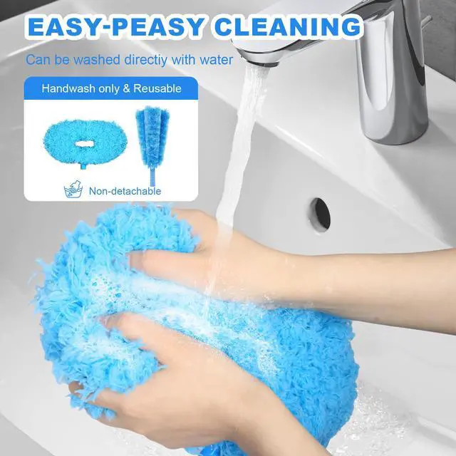 Alt view image 3 of 7 - Ceiling Fan Cleaner Duster - Adjustable Duster with Extension Pole,Dusters for Cleaning Fan Blade, Walls and Cobweb (Blue)