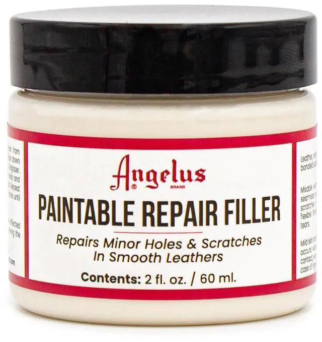 Main image of Leather Filler for Filling or Repairing Holes, Tears, Cracks, Scratches, for Leather Car Seats, Furniture, Shoes - Flexible | Made in USA - 2 fl oz