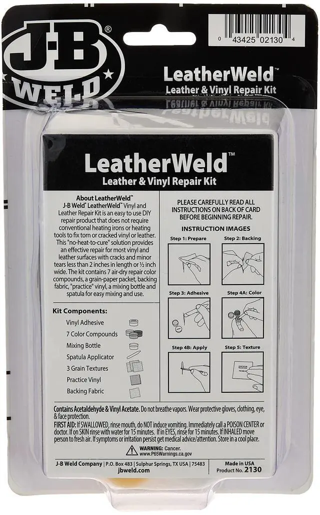 Alt view image 2 of 2 - 2130 Vinyl and Leather Repair Kit, 3 oz, Black