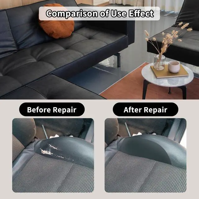 Alt view image 2 of 7 - Leather Repair Tape Self-Adhesive Leather Repair Patch for Couch Furniture Sofas Car Seats Advanced PU Vinyl Leather Repair Kit (Black, 3.9X79 inch)
