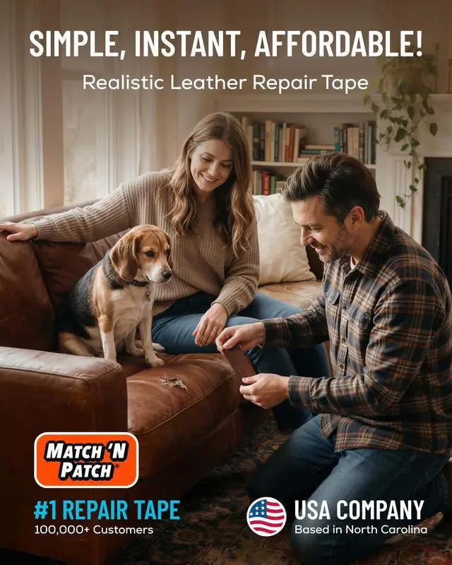 Alt view image 2 of 7 - Brown Leather Repair Tape, 2.25" x 15' for Furniture