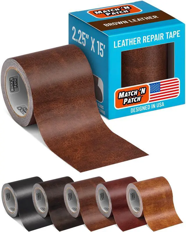 Main image of Brown Leather Repair Tape, 2.25" x 15' for Furniture