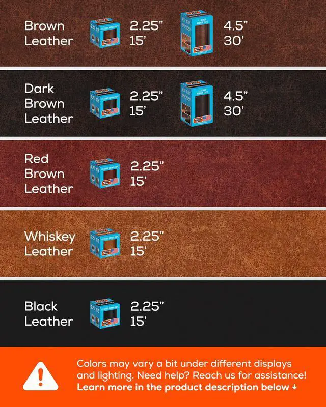 Alt view image 3 of 7 - Brown Leather Repair Tape, 2.25" x 15' for Furniture