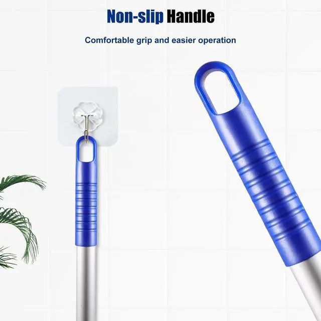 Alt view image 3 of 6 - Max 66'' Ceiling Fan Cleaner Duster Reusable Microfiber Ceiling Fan Blade Cleaner Removable Duster with Extension Pole for Cleaning Walls Bookshelves Furniture Door Window Top, Jewel Blue, 1 Pack