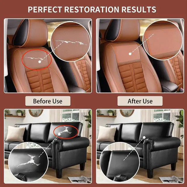 Alt view image 5 of 7 - Leather Repair Patch Tape Kit, Self Adhesive Leather Repair for Furniture, Couch, Sofa, Car Seats,Office Chair,Vinyl Repair Kit.3.1inx60in