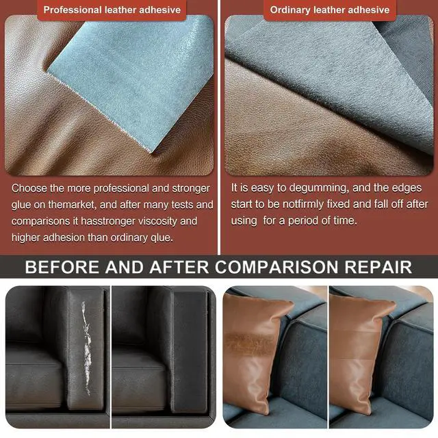Alt view image 4 of 7 - Leather Repair Patch Tape Kit, Self Adhesive Leather Repair for Furniture, Couch, Sofa, Car Seats,Office Chair,Vinyl Repair Kit.3.1inx60in