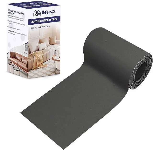 Main image of Leather Repair Patch Tape Kit, Self Adhesive Leather Repair for Furniture, Couch, Sofa, Car Seats,Office Chair,Vinyl Repair Kit.3.1inx60in