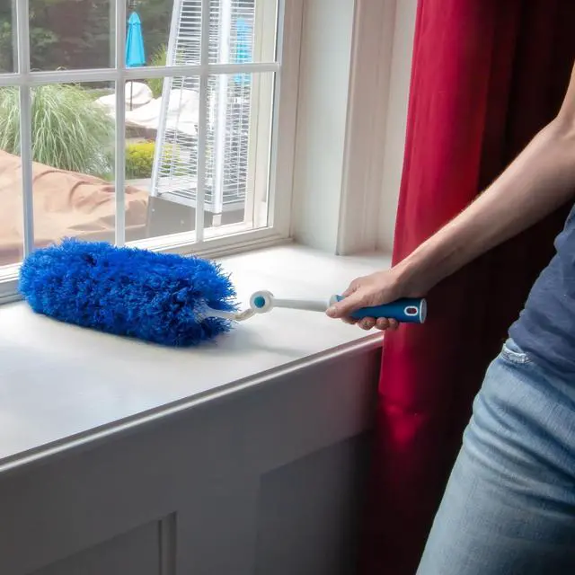 Alt view image 3 of 3 - Connect and Clean Microfiber Duster with Pivoting Handle, Dusters for Cleaning, Compatible with Telescopic Poles, Dusting Tools, Cleaner Tool for Windows, TVs, Moldings, Cupboards, Cabinets