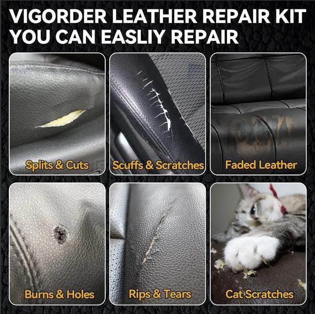 Alt view image 2 of 7 - Black Leather Repair Kit for Furniture, Leather Seat Repair Kit for Cars, Easily Restore Car Interior, Sofa, Purse and Jacket, Restore Any Material with Super Easy Instructions