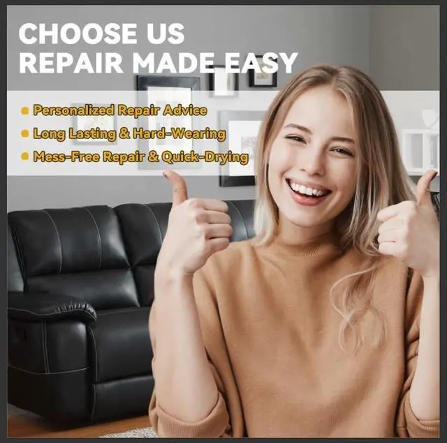 Alt view image 7 of 7 - Black Leather Repair Kit for Furniture, Leather Seat Repair Kit for Cars, Easily Restore Car Interior, Sofa, Purse and Jacket, Restore Any Material with Super Easy Instructions